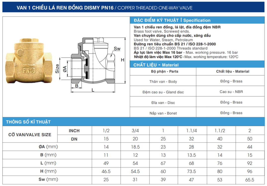 catalogue-van-1-chieu-la-ren-dong-dismy-pn16-copper-threaded-one-way-valve Van 1 Chiều Lá Ren Đồng Dismy PN16 - Giải Pháp Chuyên Nghiệp cho Hệ Thống Nước và Xăng Dầu