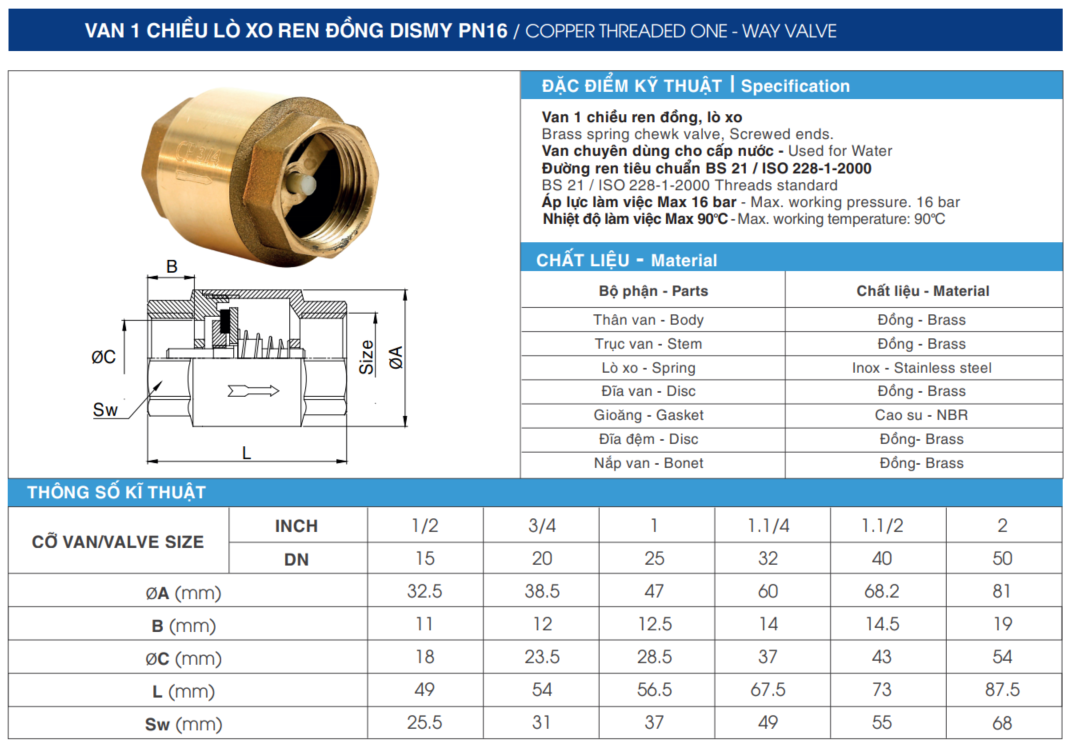 catalogue-van-1-chieu-lo-xo-ren-dong-dismy-pn16-copper-threaded-one-way-valve Van 1 Chiều Lò Xo Ren Đồng Dismy PN16 - Giải Pháp Hiệu Quả cho Hệ Thống Nước