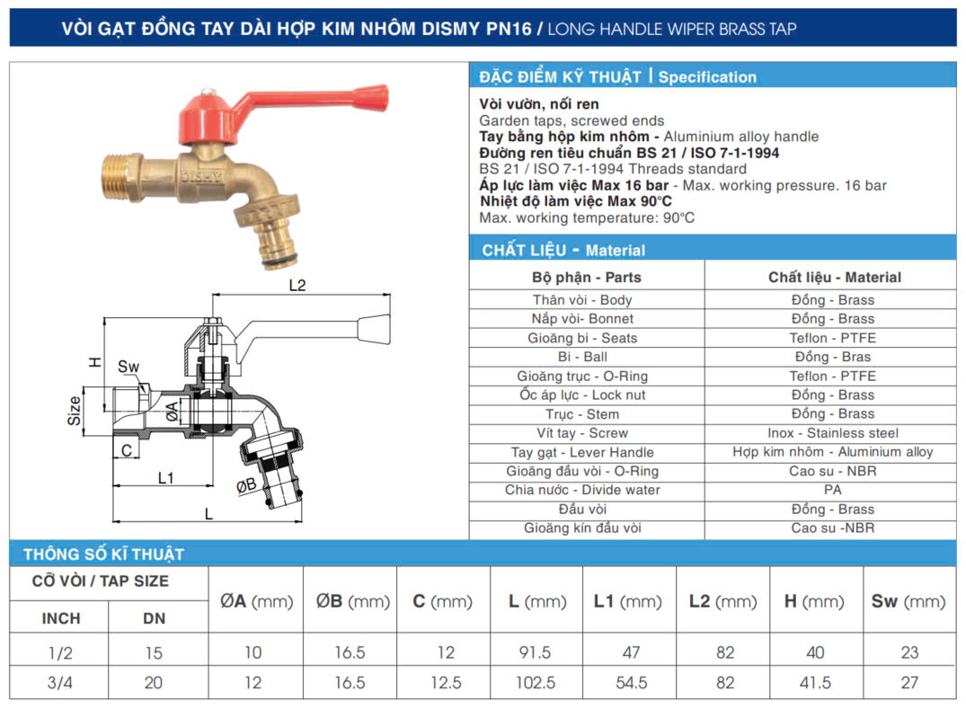 catalogue-voi-gat-tay-dai-hop-kim-nhom-pn16-dong-long-handle-wiper-brass-tap-thuong-hieu-dismy Vòi Gạt Đồng Tay Dài Hợp Kim Nhôm Dismy PN16